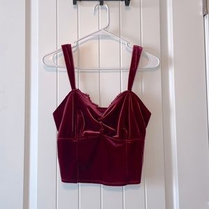 Abercrombie & Fitch Red Velvet Crop Top - L Y2K